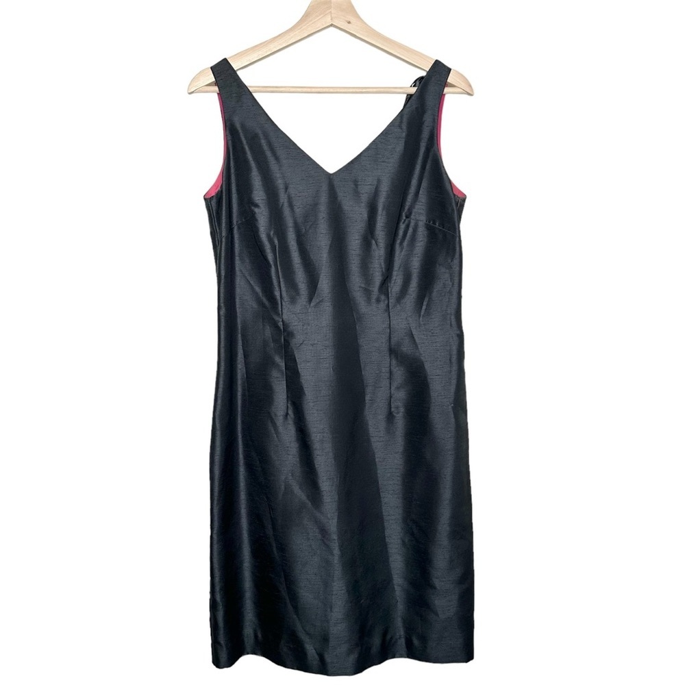 Donna Ricco New york black dress with magenta/pink lining